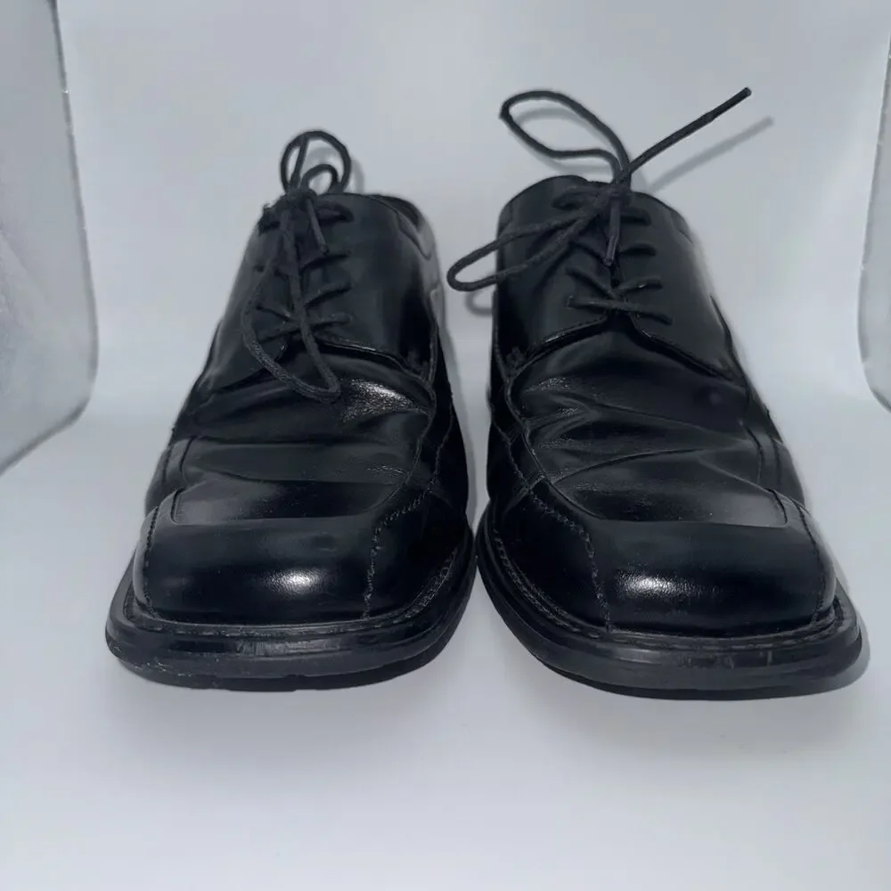 Florsheim Black Leather Oxford Dress Shoes Mens Size 8 Square Toe Lace Up